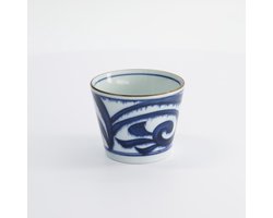 Tokyo Design Studio - Japanse Theekop - Blauw/Wit Keramiek - 180ml - 8.3x6.5cm