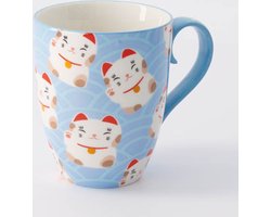 Tokyo Design Studio - Kawaii Lucky Cat - mok 380ml lichtblauw