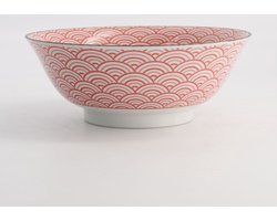 Tokyo Design Studio - Kawaii - Lucky Cat - Neko - Ramen Bowl - Rood - 19.7x7cm - 1000ml