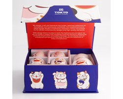 Tokyo Design Studio – Kawaii – Lucky Cat - Sake Set – 4 Kopjes – 1 Sake Fles – 120/50ML
