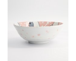 Tokyo Design Studio - Kawaii - Ramenkom - Dieren - Roze - 21x7,8cm - 1000ml
