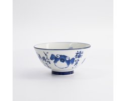 Tokyo Design Studio - Kawaii - Rijstkom - 11.3x5.8cm - 300ml - Kom kogelvis - Blauw/Wit