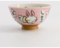 Tokyo Design Studio – Kawaii – Rijstkom – Konijn – Roze – 11.5×6cm 300ml