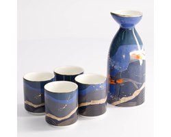Tokyo Design Studio - Kawaii Sake Set - 5-delig - 1 Fles + 4 Kopjes - 120 ml / 50 ml
