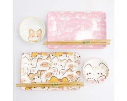 Tokyo Design Studio- Kawaii- Sushi giftset Cats - met eetstokjes