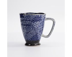 Tokyo Design Studio - Kimono Mok - Blauw/Grijs - 400 ml - 9 x 11 cm