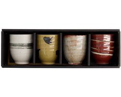 Tokyo design Studio – Koffiekopjes - Koffiemok - Espresso mok - Set van 4 – Cadeau Set – 4 Stuks – 6.7×8.3cm – 200ml