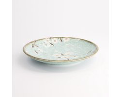 TOKYO DESIGN STUDIO - Light Blue Sakura Plate 19.5x3cm 6/48