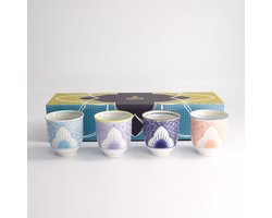 Tokyo Design Studio – Lily Flower – 4 stuks – Theekopjes Set – Geschenkset – 7.8×8.2cm – 250ml