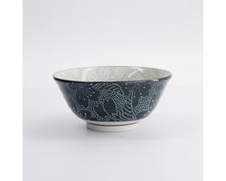 Tokyo Design Studio Mixed Bowls Dot Sakura 14.8x6.8cm - Grijs/Zwart - servieskom 500ml