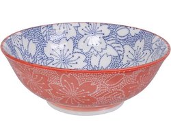 Tokyo Design Studio - Mixed Bowls Dot Sakura 19.7x7cm 1000ml Blue/Red