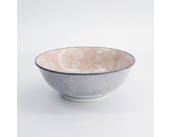 Tokyo Design Studio - Mixed Bowls - Dot Sakura Rood/Grijs - 19.7x7cm - 1000ml