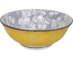 Tokyo Design Studio - Mixed Bowls - Dot Sakura Zwart/Geel - 19.7x7cm - 1000ml