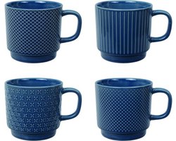 Tokyo Design Studio Mok Textured (set van 4) - Blauw