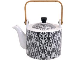 Tokyo Design Studio Nippon Black Theepot 0,8 liter in fraaie Geschenkdoos. Porseleinen Theepot met uitneembaar Theefilter