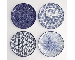 Tokyo Design Studio - Nippon Blue - Gebaksborden - 4-delig - Ø 16 cm