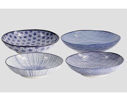 Tokyo Design Studio – Nippon Blue – Pastaborden Set – 4 stuks 21×5.2cm