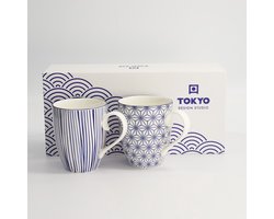 Tokyo Design Studio Nippon Blue Set van 2 Mokken 380 ml - Geschenkdoos