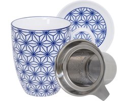 Tokyo Design Studio Nippon Blue Theemok Set. Inclusief Theefilter en Teatip. In leuk Geschenkdoosje
