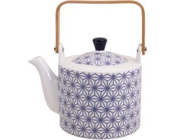 Tokyo Design Studio Nippon Blue Theepot 1,3 liter in fraaie Geschenkdoos. Porseleinen Theepot met uitneembaar Theefilter