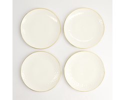 Tokyo Design Studio – Nippon White Coupe Borden Set – Gouden Rand – 4 Stuks – 15 cm