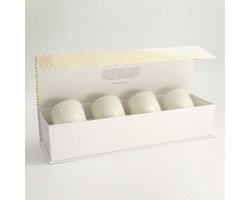 Tokyo Design Studio - Nippon White Gold Rim - Theekopjes - Wit Goud - 170 ml - 4-delige Set - 6,7x7,7 cm