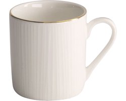 Tokyo Design Studio - Nippon White - Koffiekop Lijnen - Wit met Gouden Rand - 100 ml - Porselein
