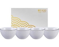 Tokyo Design Studio Nippon White Set van 4 Kommen Ø 11,4 cm in fraaie Geschenkdoos
