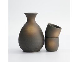 Tokyo Design Studio – Sake Set – Bizenbuki – 3-delig – 300 ml & 50 ml – Bruin