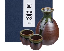 Tokyo Design Studio - Sake set - Bruin/Groen - 300ml/50ml