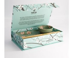 TOKYO DESIGN STUDIO - Sakura Green Sushi Set 2pcs w/ chopsticks 22.5x12.7cm & 8.6x3.6cm 22584