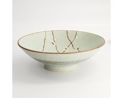 Tokyo Design Studio - Soshun - Kom - Kersenbloesem - Groen - 1400 ml - 24 x 7.5 cm