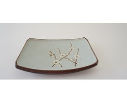 Tokyo Design Studio - Soshun - Rechthoekig Bord - Kersenbloesemprint - 18.5x12.5cm