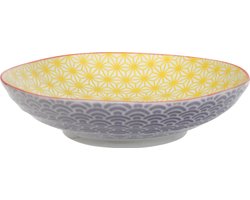 TOKYO DESIGN STUDIO - STAR/WAVE PASTA PLATE 21x5.2 CM YELLOW/PURPLE