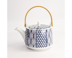 Tokyo Design Studio Teapot Blue C 1000ml Theepot met print in geschenkdoos 22275