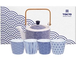 Tokyo Design Studio Theepot Nippon Blue 0.8 l - incl. 4 kopjes