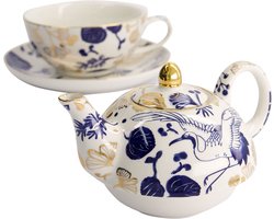 Tokyo Design Studio - Theepot set - Flora Japonica Gold - 1 Persoons - Theepot/Kop/Schotel