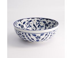 Tokyo Design Studio - Tokyo Blue Maizuru Mixed Bowl - Blauw/Wit - 1250 ml - 20 x 7,2 cm