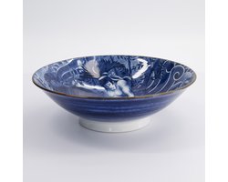 Tokyo Design Studio - Yakuza Tiger Kom - Blauw/Wit - 1600 ml - Ø 25,2 cm - Porselein