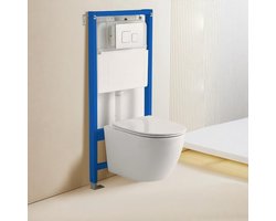 Toledo Hangtoilet met Softclose Zitting incl. Deksel - Diepspoel - excl. Inbouwreservoir