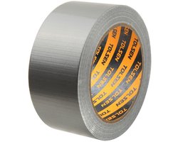 Tolsen Ducttape Textielversterkt 48 mm x 50 mtr. – Hoge Treksterkte, Handmatig Scheurbaar, Voor Zware Bevestiging en Verpakking