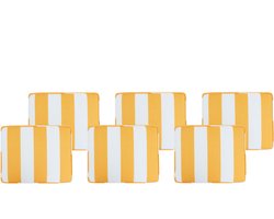 TOLVE - Zitkussen set van 6 - Geel gestreept - Polyester