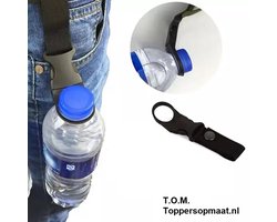 T.O.M.- Flessen hanger - Fles Houder Universeel - Zwart- Waterfles houder - Festival fleshouder- Flessendrager- Waterfles hanger- Outdoor