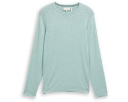 Tom Tailor - Basic gebreide trui met ronde hals - Maat XL - soft greyish green melange