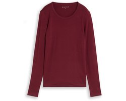 Tom Tailor - Basic katoenen shirt met lange mouwen - Maat L - Preppy Plum