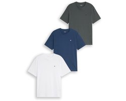 Tom Tailor - Basic T-shirts in een set van 3 - Maat S - Darkest Olive