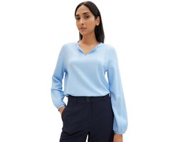Tom Tailor - Blouse met streepjesmotief - Maat S - blue white thin stripe
