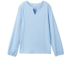 Tom Tailor - Blouse met streepjesmotief - Maat XL - blue white thin stripe