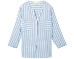 Tom Tailor - Blouse met streepmotief - Maat 38 - offwhite blue vertical stripe