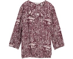 Tom Tailor - Blouse van viscose - Maat 40 - dark red abstract dot design